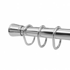 Карниз для ванной комнаты хром с хром кольцом Zalel 110-200 см.